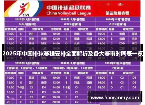 2025年中国排球赛程安排全面解析及各大赛事时间表一览 2025年中国排球赛程安排全面解析及各大赛事时间表一览